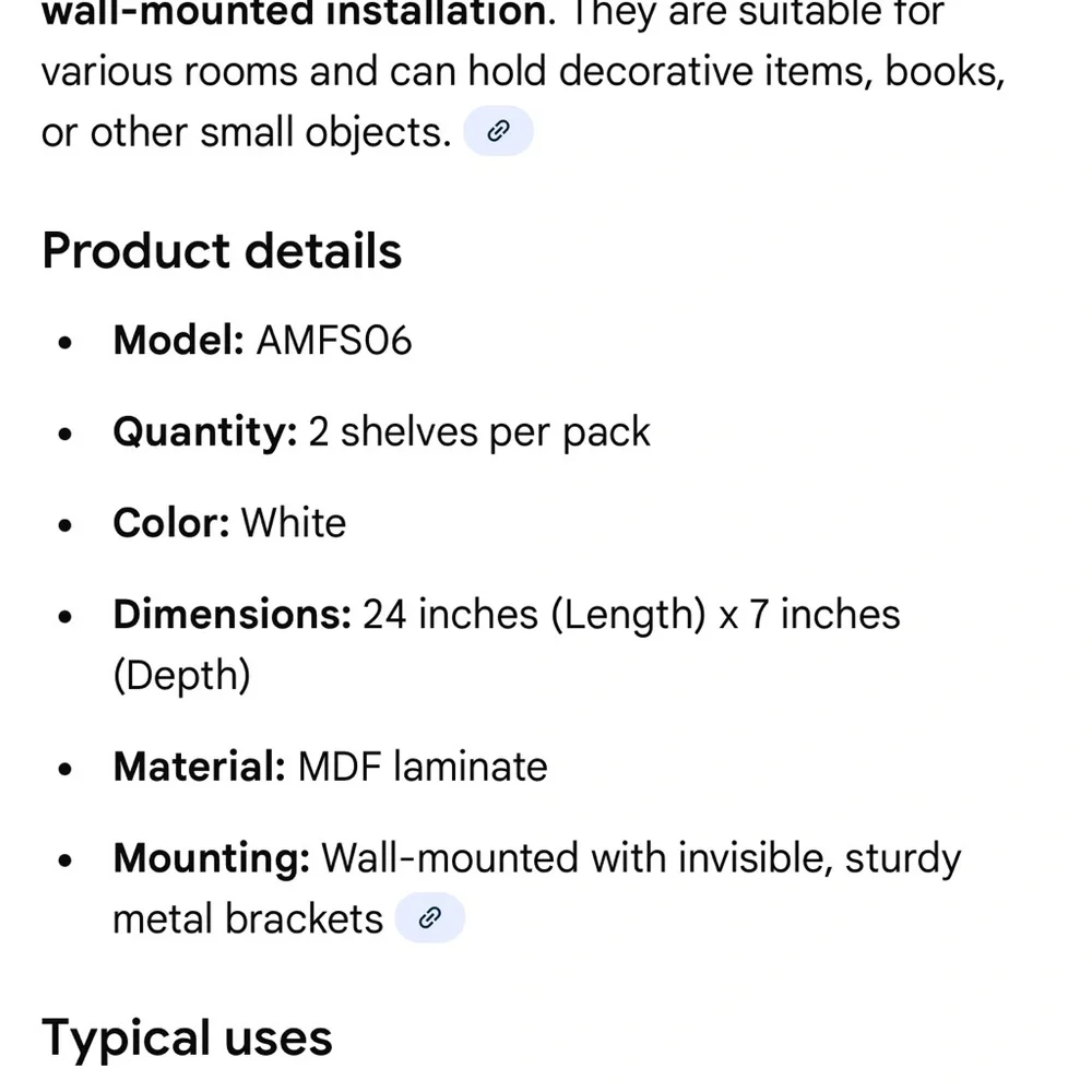 Elegant white Wall Shelves